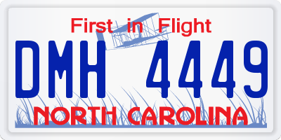 NC license plate DMH4449