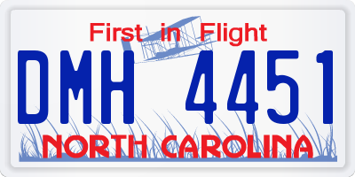 NC license plate DMH4451