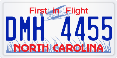 NC license plate DMH4455