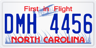 NC license plate DMH4456