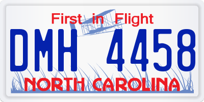 NC license plate DMH4458