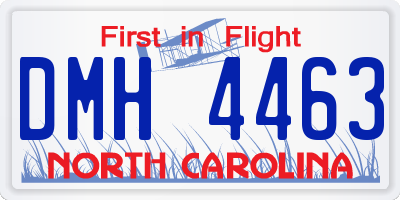 NC license plate DMH4463