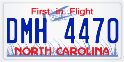 NC license plate DMH4470