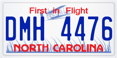 NC license plate DMH4476