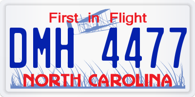 NC license plate DMH4477