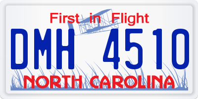 NC license plate DMH4510