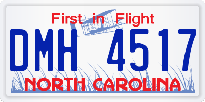 NC license plate DMH4517