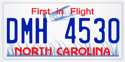 NC license plate DMH4530