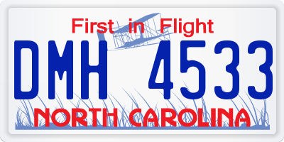 NC license plate DMH4533