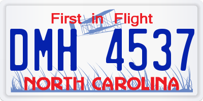NC license plate DMH4537