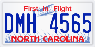 NC license plate DMH4565