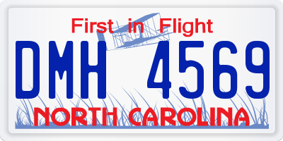 NC license plate DMH4569