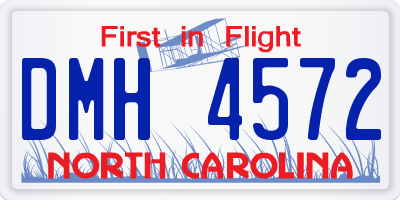 NC license plate DMH4572