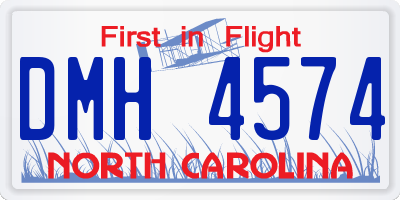 NC license plate DMH4574