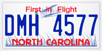 NC license plate DMH4577