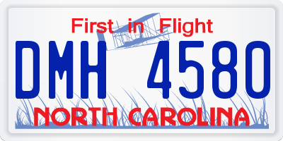 NC license plate DMH4580