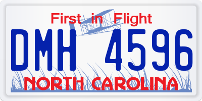 NC license plate DMH4596