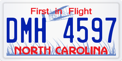 NC license plate DMH4597