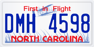 NC license plate DMH4598