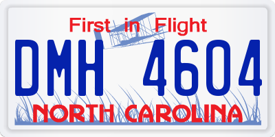 NC license plate DMH4604