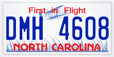 NC license plate DMH4608