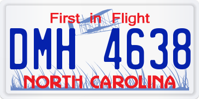 NC license plate DMH4638