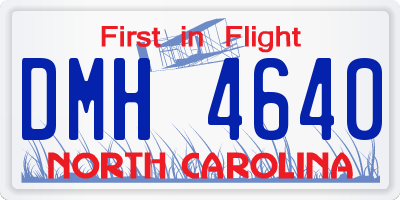 NC license plate DMH4640