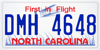 NC license plate DMH4648