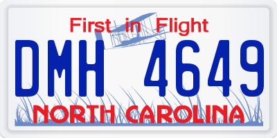 NC license plate DMH4649