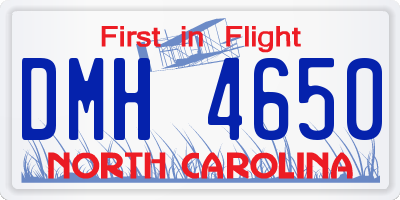 NC license plate DMH4650