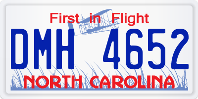 NC license plate DMH4652