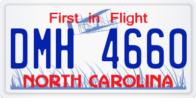 NC license plate DMH4660