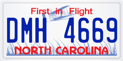 NC license plate DMH4669