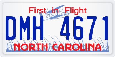 NC license plate DMH4671
