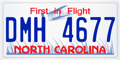 NC license plate DMH4677