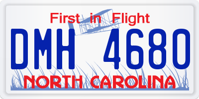 NC license plate DMH4680