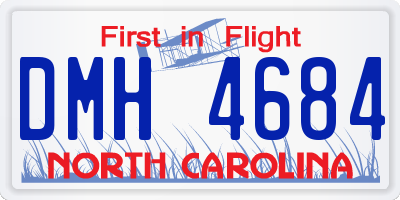 NC license plate DMH4684