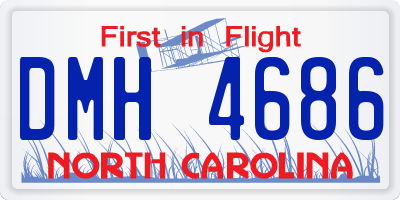 NC license plate DMH4686