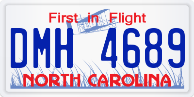 NC license plate DMH4689
