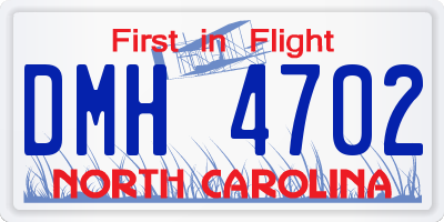 NC license plate DMH4702