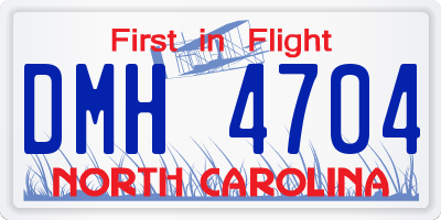 NC license plate DMH4704