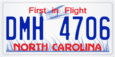 NC license plate DMH4706