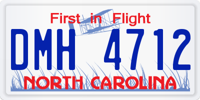 NC license plate DMH4712