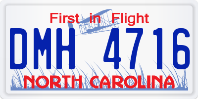 NC license plate DMH4716