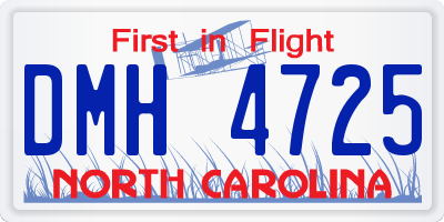 NC license plate DMH4725