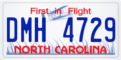 NC license plate DMH4729