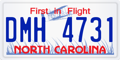 NC license plate DMH4731