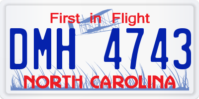 NC license plate DMH4743