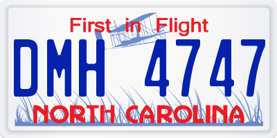 NC license plate DMH4747