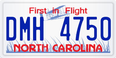 NC license plate DMH4750
